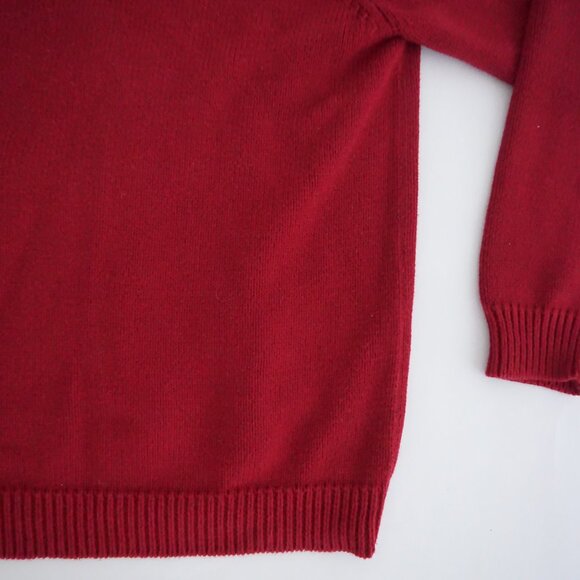 Eddie Bauer Red Cotton Crewneck Sweater Classic Preppy Quiet Luxury L - Picture 5 of 9